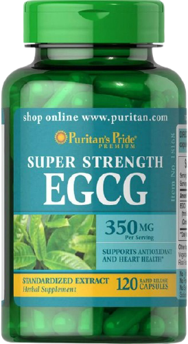Акція на Puritan's Pride Super Strength Egcg 350 mg Экстракт зеленого чая 120 капсул від Stylus