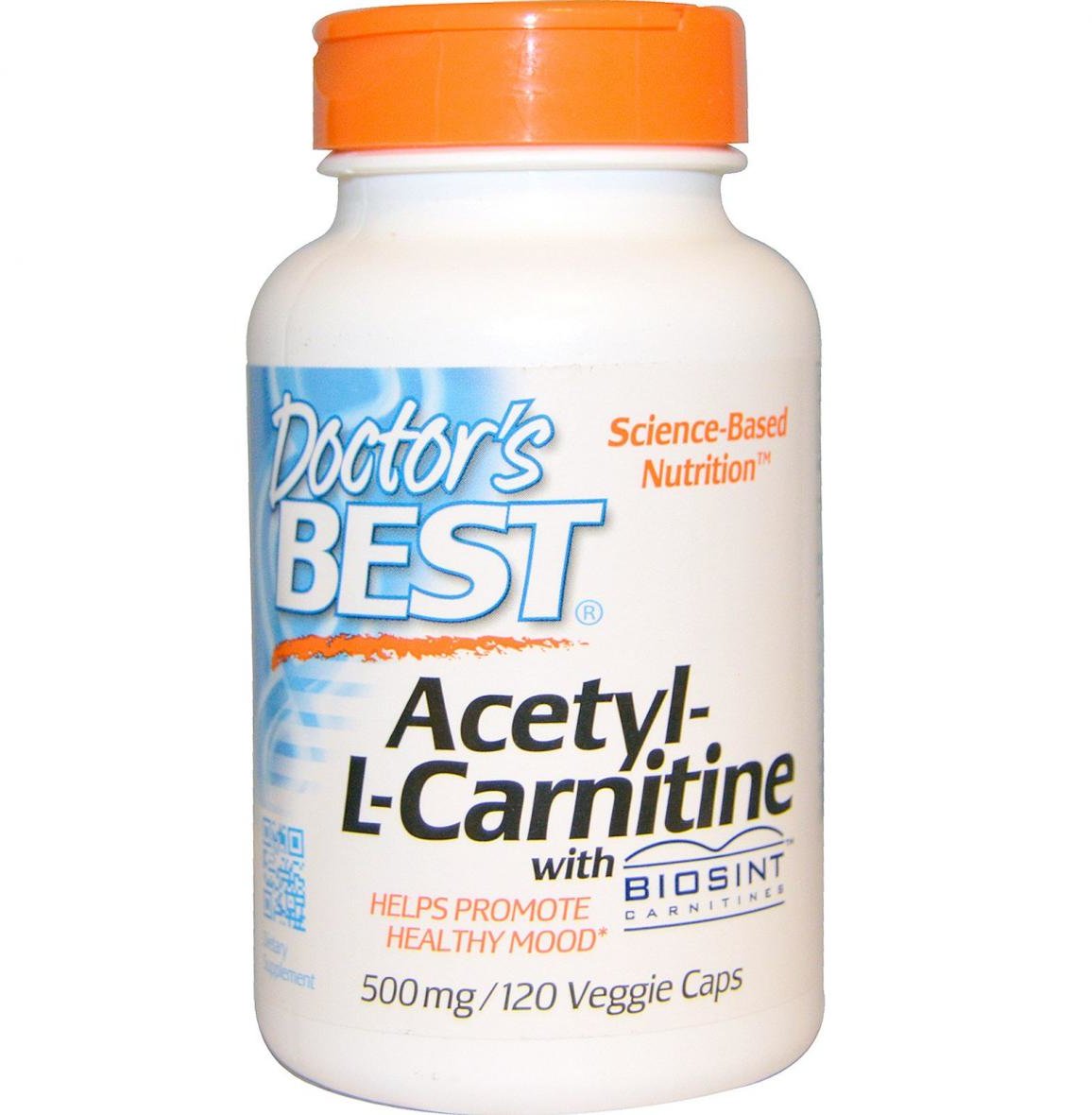 Акція на Doctor's Best Acetyl-L-Carnitine Biosint 500 mg 120 caps Ацетил L-Карнитин від Stylus