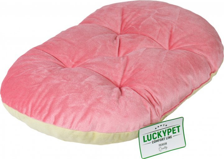 Акція на Лежак-подушка Lucky Pet Зефір №3 для собак рожево-кремовий 60х90 см (218458) від Y.UA
