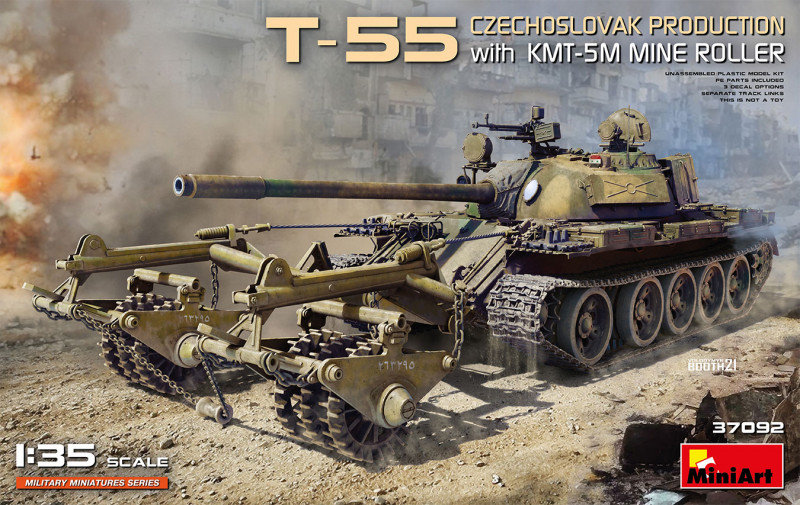Акция на Танк Miniart Т-55 з мінним тралом КМТ-5М (Чехословацьке виробництво) от Y.UA