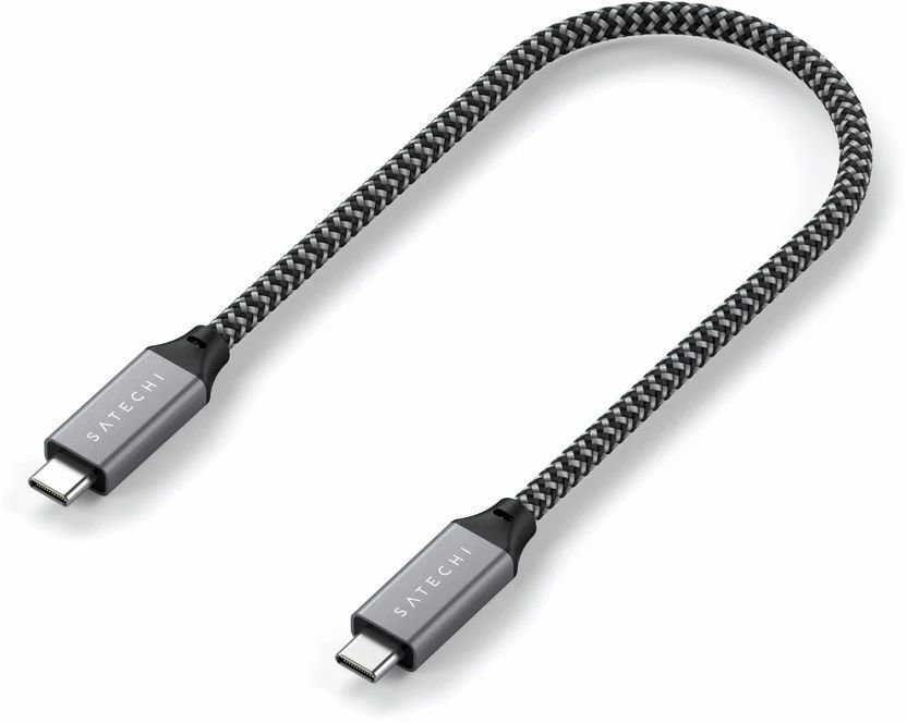 Акція на Satechi Cable USB4 C to C 100W 25cm Space Gray (ST-U4C25M) від Stylus