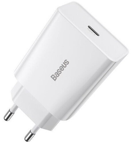 Акція на Baseus USB-C Wall Charger 1С 20W White (CCFS-SN02) від Y.UA