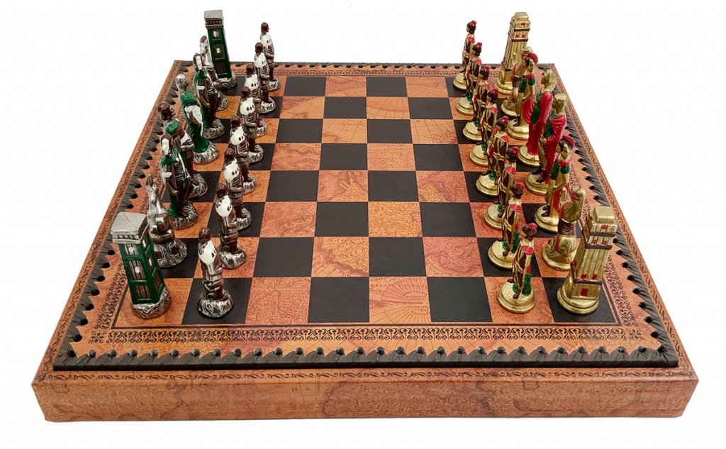 Акция на Набір шахи + нарди + шашки Римляни проти варварів Italfama карта, коричн., 36x36, 5 кг (1993219MAP) от Y.UA