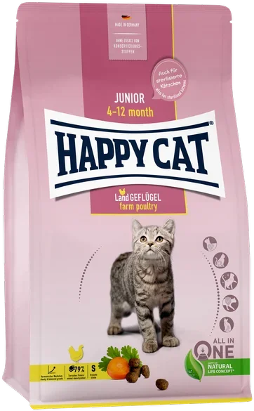 Акція на Сухой корм для молодых кошек Happy Cat Junior Land Geflugel со вкусом птицы 10 кг (70541) від Stylus