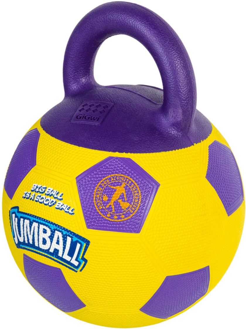 Акція на Игрушка для собак Мяч футбольный с ручкой GiGwi Ball резина 26 см (75366) від Stylus