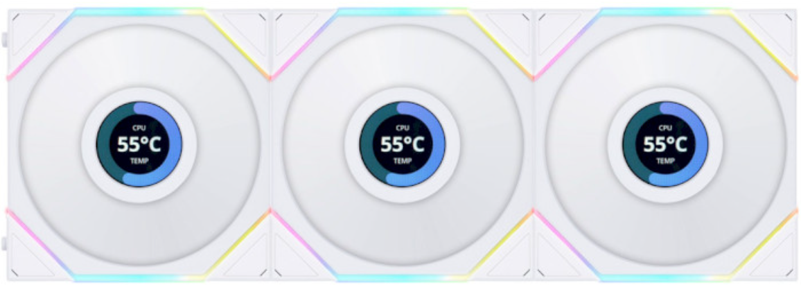 Акція на Lian Li Uni Fan Tl Lcd 120 White 3-Pack (G99.12TLLCD3W.00) від Stylus