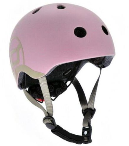 Акція на Шлем защитный детский Scoot&Ride пастельно-розовый, с фонариком, 51-55см (S/M) (SR-190605-ROSE) від Stylus