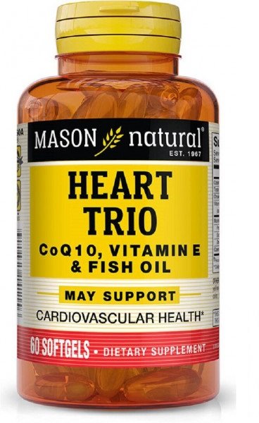 Акція на Mason Natural Heart Trio CoQ10, Vitamin E & Fish Oil Здоровье сердца и сосудов 60 гелевых капсул від Stylus