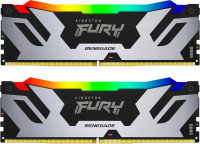 Акція на Kingston Fury 32 Gb (2x16GB) DDR5 7200 MHz Renegade Silver/Black Rgb (KF572C38RSAK2-32) від Stylus