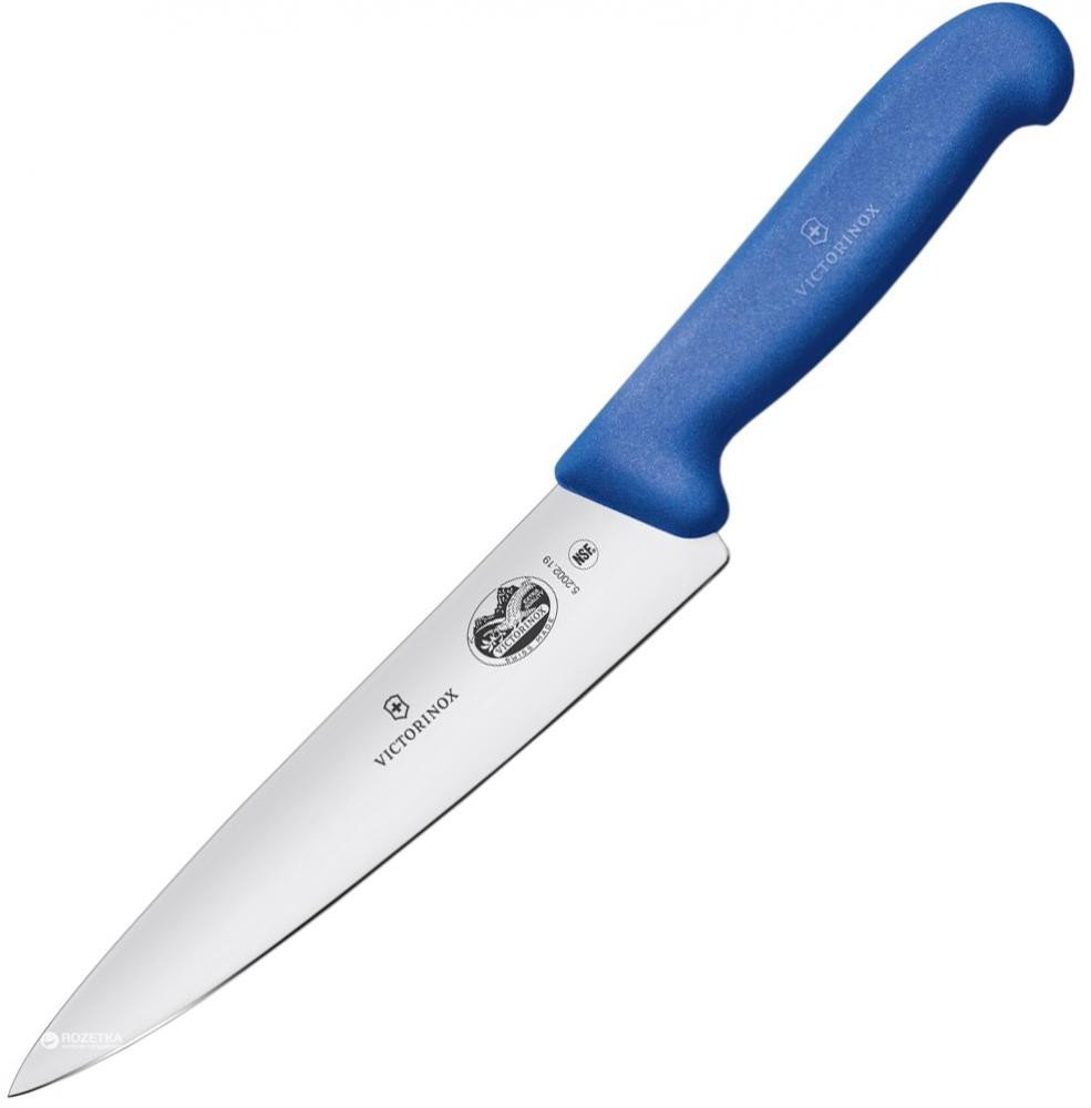 Акція на Кухонный нож Victorinox Fibrox Carving 19см з синей ручкой (52002.19) від Stylus