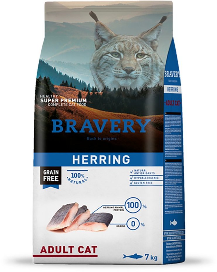 Акція на Сухий корм Bravery Herring Adult Cat з оселедцем 7 кг (0661 Br Herr _7KG) від Y.UA