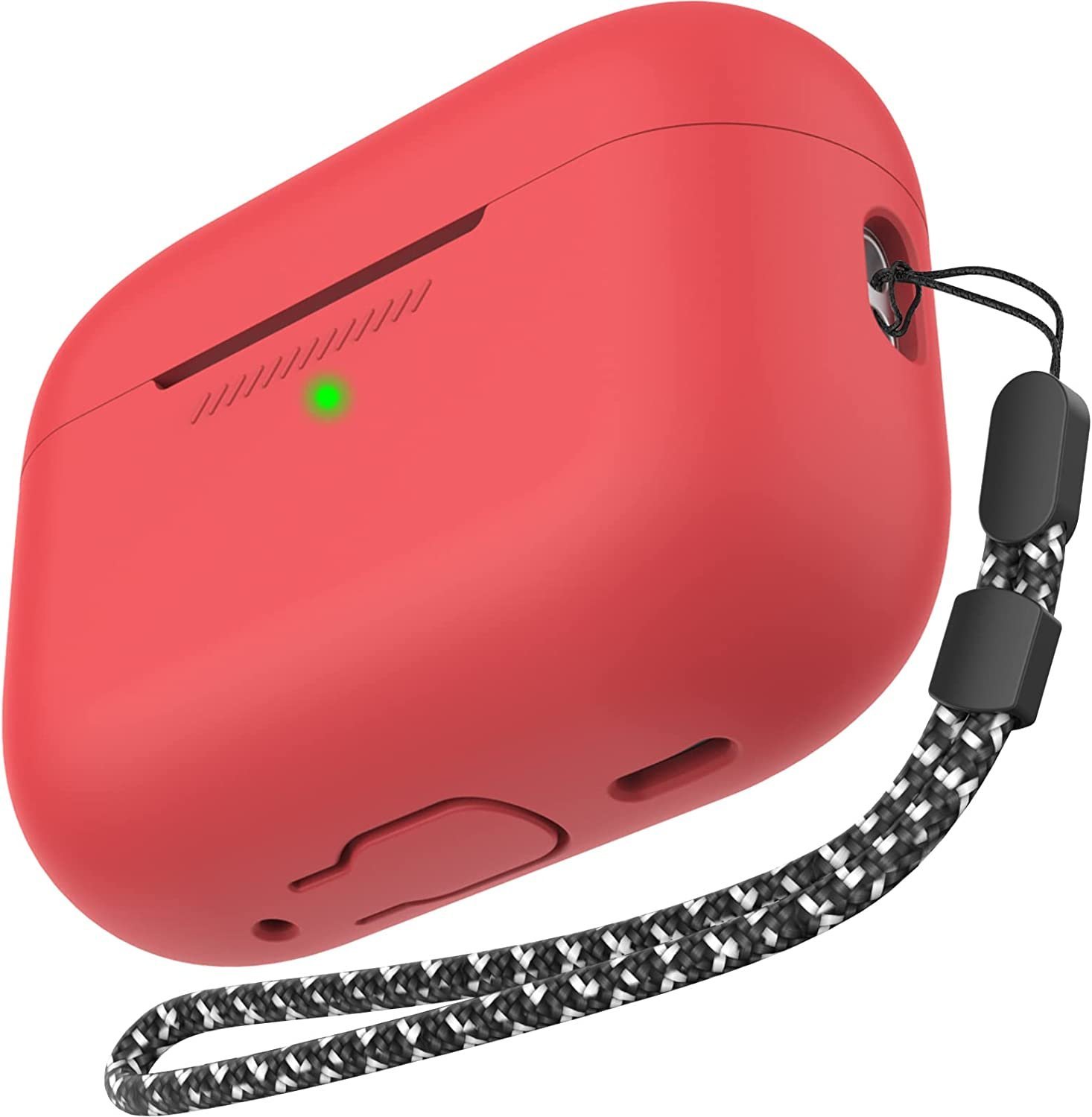 Акція на Чохол для навушників AhaStyle Silicone Case with strap Red (X003E41MYX) для Apple AirPods Pro 2 від Y.UA