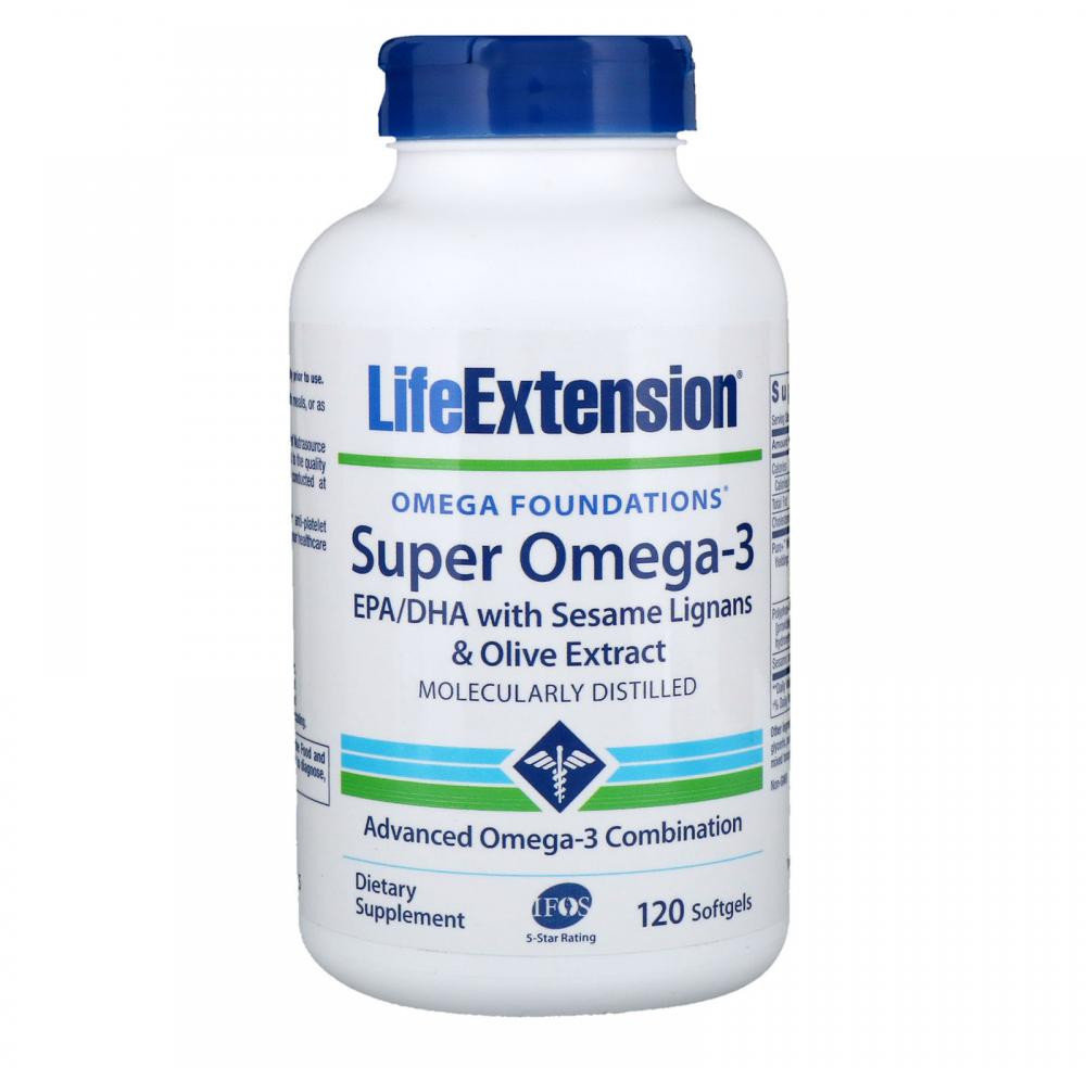 Акція на Life Extension Omega Foundations Super Omega-3 120 Softgels Супер Омега-3 від Stylus