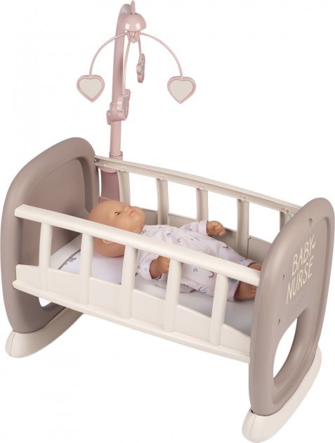 Акція на Колиска Smoby Toys Baby Nurse з мобілем Рожевий (220372) від Y.UA