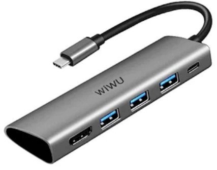 Акция на Wiwu Adapter Alpha 531H USB-C to HDMI+3xUSB3.0+USB-C Grey от Y.UA