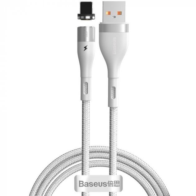 Акція на Baseus Usb Cable to Lightning Zinc Magnetic Safe Fast 2.4A 1m White (CALXC-K02) від Stylus