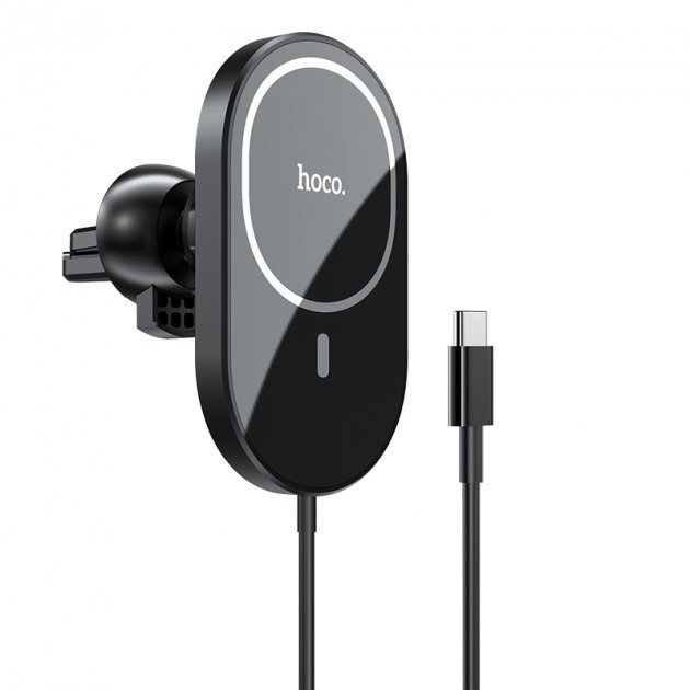 Акція на Hoco Car Holder Air Ven iDeal MagSafe Wireless 15W Black (CA90) for iPhone 15 I 14 I 13 I 12 series від Y.UA
