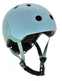 Акція на Шлем защитный детский Scoot&Ride серо-синий, с фонариком, 45-51см (XXS/XS) від Stylus