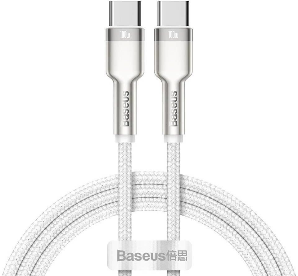 Акція на Baseus Cable USB-C to USB-C Cafule Metal 100W 1m White (CATJK-C02) від Stylus