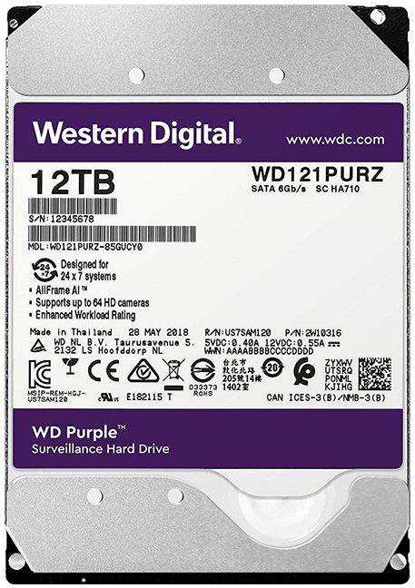 Акция на Wd 12TB Purple Surveillance (WD121PURZ) от Y.UA