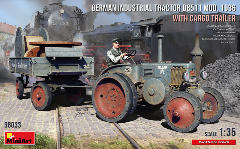 Акція на Німецький трактор Miniart D8511 мод. 1936 з вантажним причепом від Y.UA