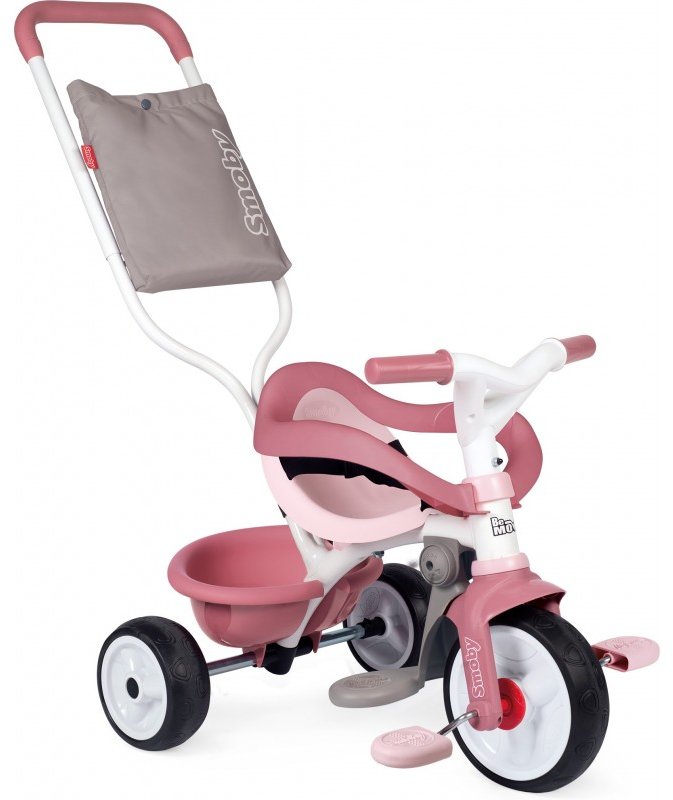 Акція на Детский металлический велосипед Smoby 3 в 1 Би Муви Комфорт с ручкой, розовый (740415) від Stylus