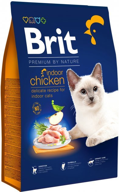 Акція на Сухой корм Brit Premium by Nature Cat Indoor для котов живущих в помещении со вкусом курицы 8 кг (8595602553228) від Stylus