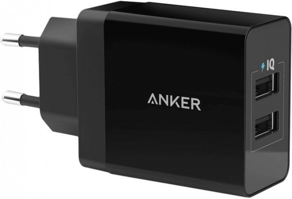 Акция на Anker Usb Wall Charger PowerPort2 2xUSB 24W/4.8A V3 Black (A2021L11) от Y.UA