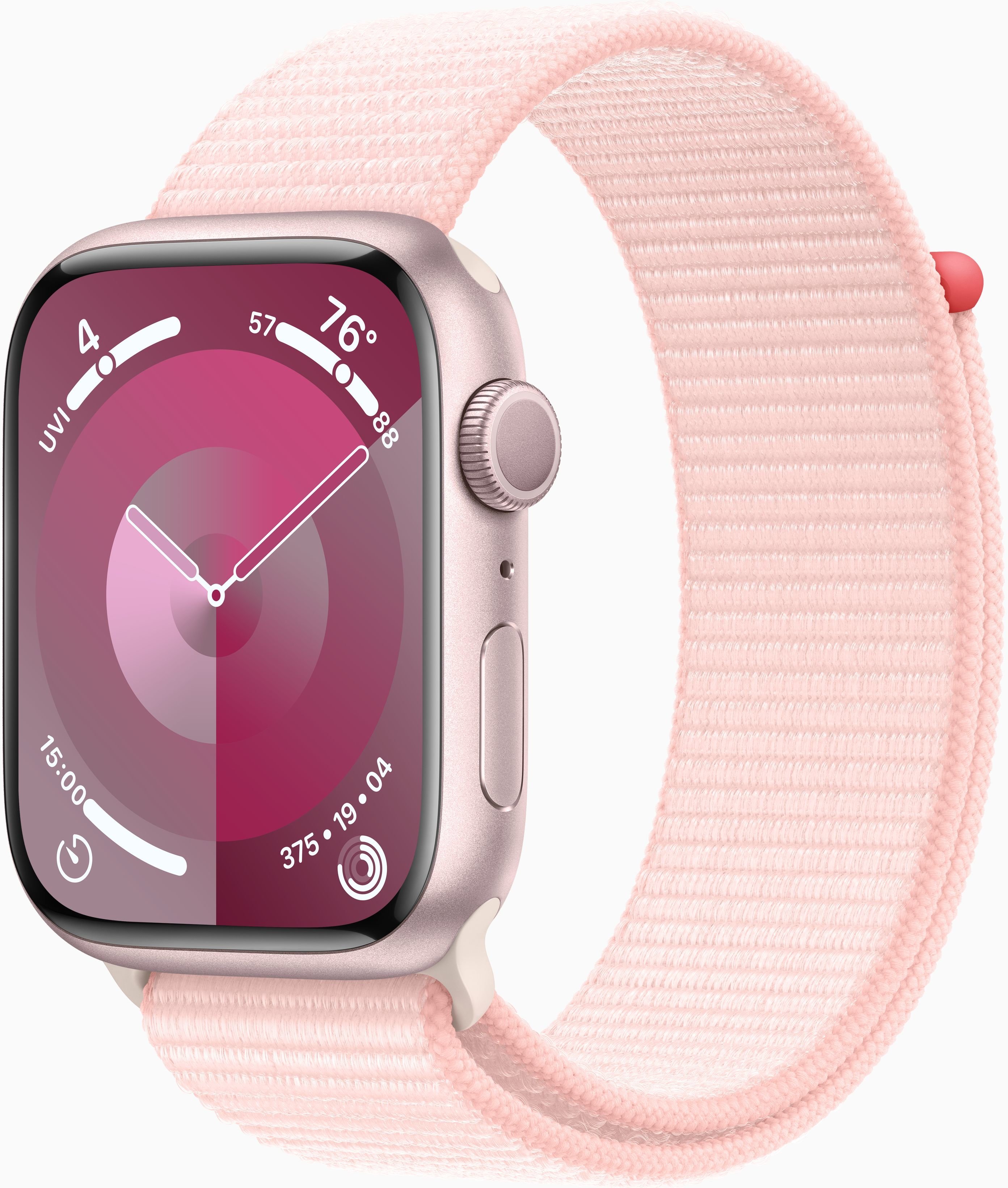 Акція на Apple Watch Series 9 45mm Gps Pink Aluminum Case with Light Pink Sport Loop (MR9J3) від Y.UA