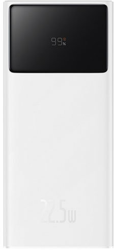 Акція на Baseus Power Bank 30000mAh Star-Lord Digital Fast Charge 22.5W White (PPXJ060102) від Stylus
