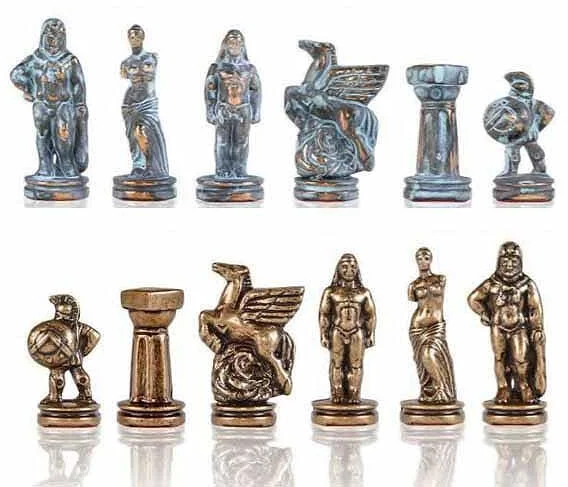 Акція на Шахматы Спартанский воин, латунь, в деревянном футляре, коричневые, 28х28см (S16CMBRO) від Stylus