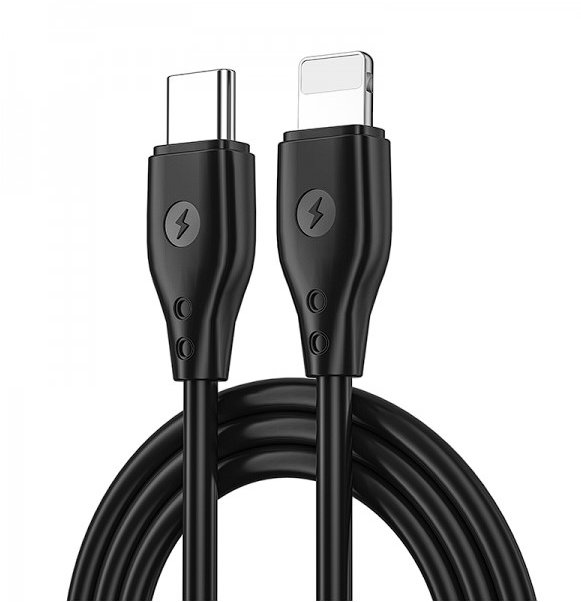 Акція на Wiwu Cable USB-C to Lightning YQ01 Vigor Series 1.2m Black від Y.UA