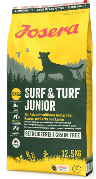 Акція на Сухий корм для цуценят Josera Surf & Turf Junior з ягнятком та лососем для середніх та великих порід 12.5 кг (50012526) від Y.UA