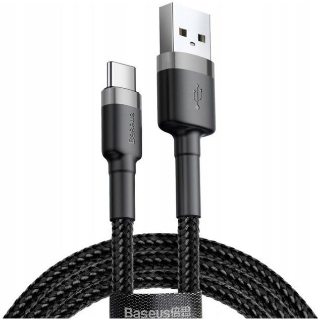 Акція на Baseus Usb Cable to USB-C Cafule 2m Grey/Black (CATKLF-CG1) від Y.UA