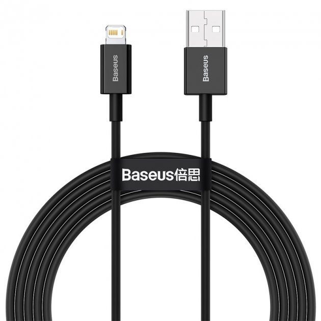 Акція на Baseus Usb Cable to Lightning Superior Series 2.4A 2m Black (CALYS-C01) від Y.UA