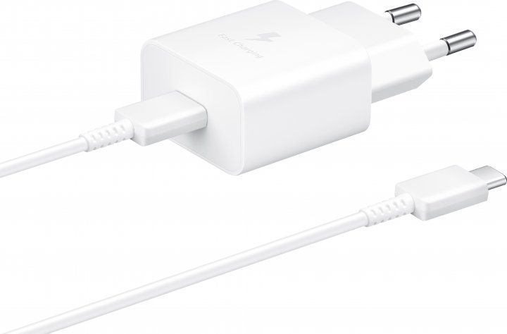 Акція на Samsung USB-C Wall Charger with Cable USB-C 15W White (EP-T1510XWEGRU) від Y.UA