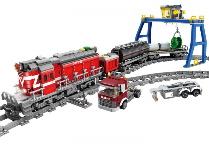 Акция на Конструктор Zipp Toys Поезд DF5 1391 с рельсами красный от Stylus