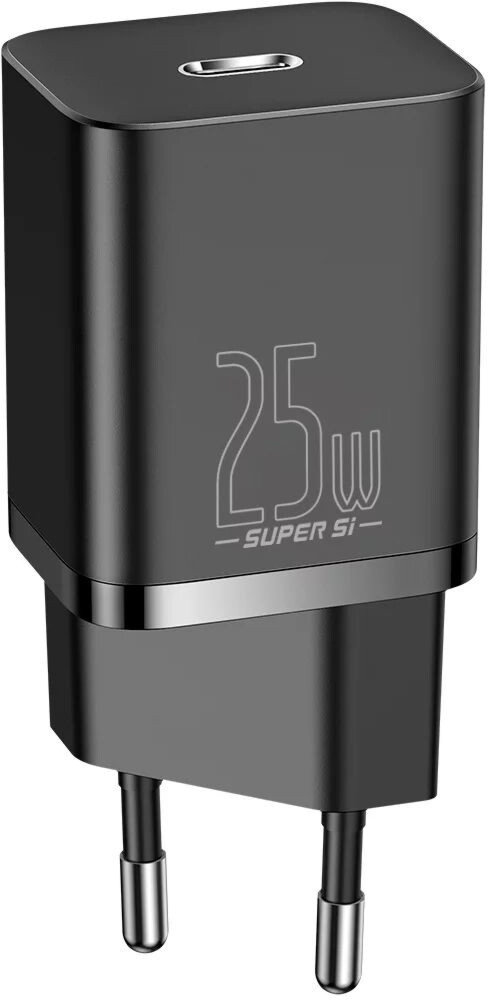 Акція на Baseus USB-C Wall Charger Super Si 25W Black (CCSP020101) від Stylus
