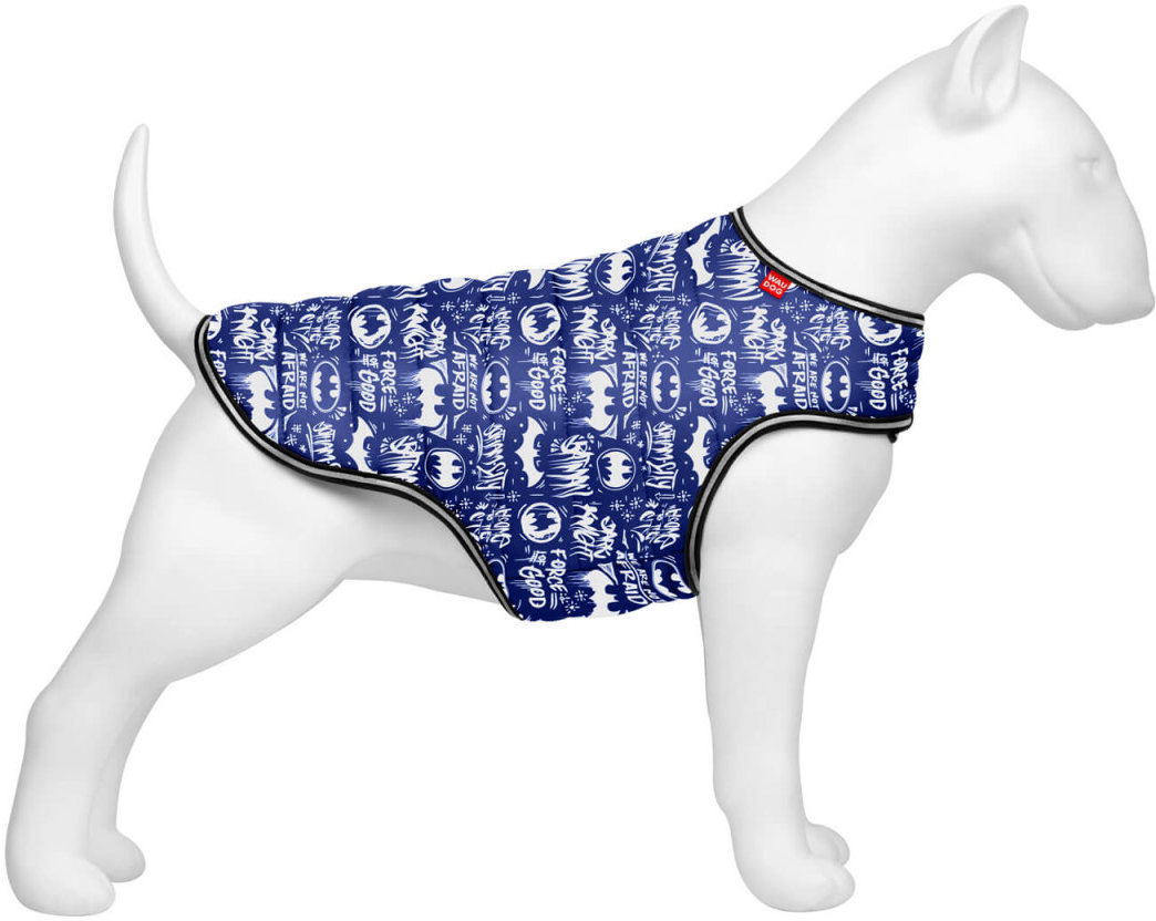 Акція на Курточка-накидка для собак Waudog Clothes Бэтмен бело-голубая L А 41 см B 58-70 см С 42-52 см (505-4001) від Stylus