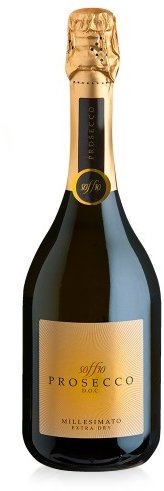 Акція на Вино игристое Soffio, Prosecco Extra Dry DOC, Veneto, белое сухое, 0.75 л (PRV8003625004486) від Stylus