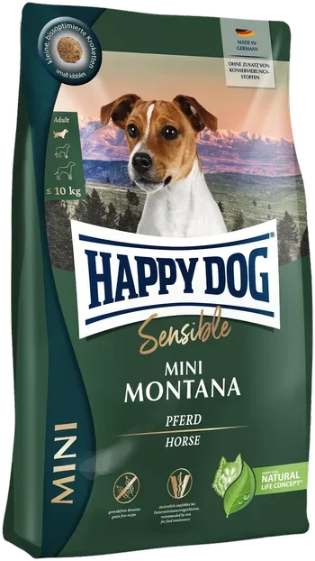 Акція на Сухой корм для собак мелких пород Happy Dog Hd Sensible Mini Montana с кониной 4 кг (61248) від Stylus