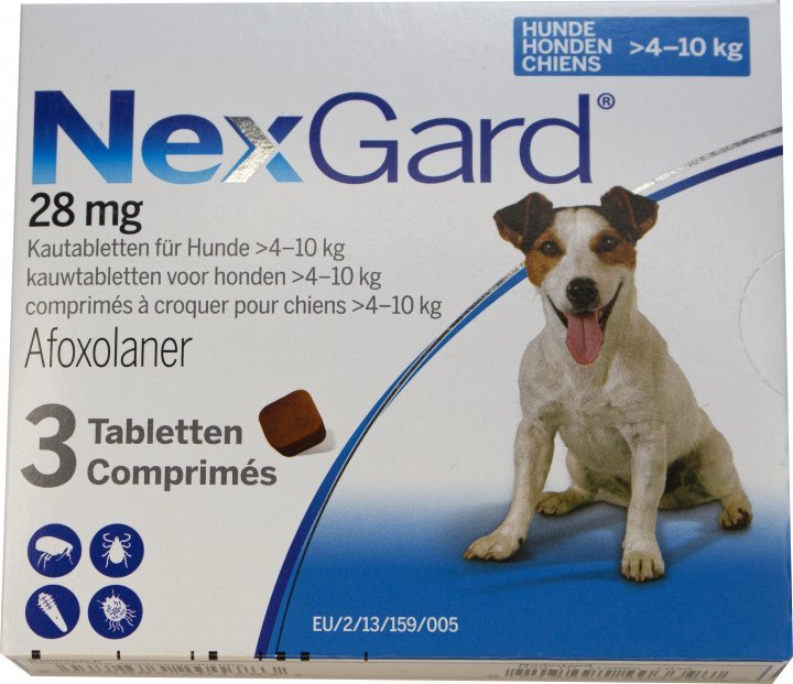 Акция на Таблетки від бліх і кліщів Merial NexGard для собак вагою 4-10 кг M 1 уп. 3 шт. інсектоакарицид (3661103042860) от Y.UA
