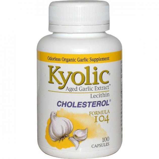Акція на Kyolic Aged Garlic Extract with Lecithin Cholesterol Formula 104 Экстракт чеснока с лецитином 100 капсул від Stylus