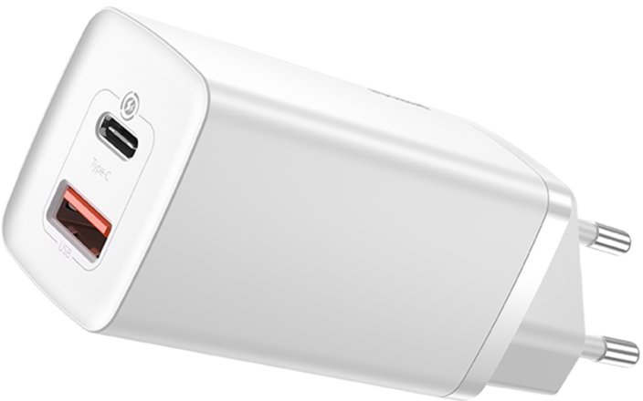 Акція на Baseus Wall Charger GaN2 Lite USB-C+USB 65W White (CCGAN2L-B02) від Y.UA