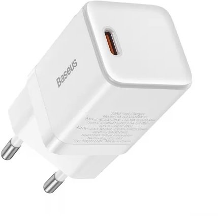 Акція на Baseus USB-C Wall Charger GaN3 1С 30W White (CCGN010102) від Stylus