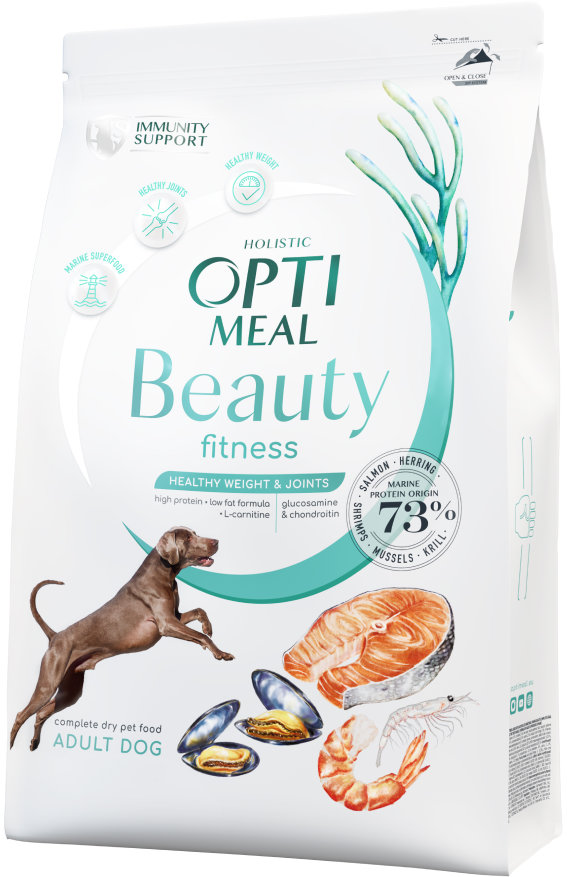 Акція на Сухий корм Optimeal Beauty Fitness Здорова вага та суглоби для собак усіх порід на основі морепродуктів 1.5 кг (4820215366816) від Y.UA