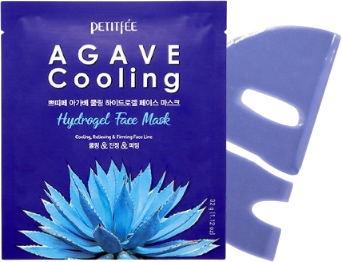Акция на Petitfee Agave Cooling Hydrogel Face Mask Гидрогелевая охлаждающая маска для лица с экстрактом агавы 5 шт. от Stylus