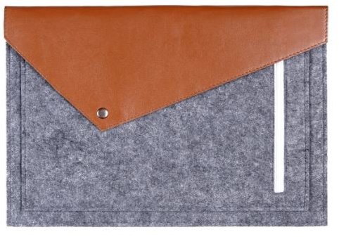 Акція на Gmakin Cover Envelope Felt Brown/Grey with Snap (GM12) for MacBook 13-14" від Stylus