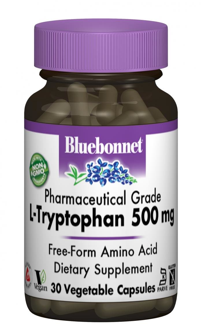Акція на Bluebonnet Nutrition L-Tryptophan 500 mg 30 caps L-Триптофан від Stylus