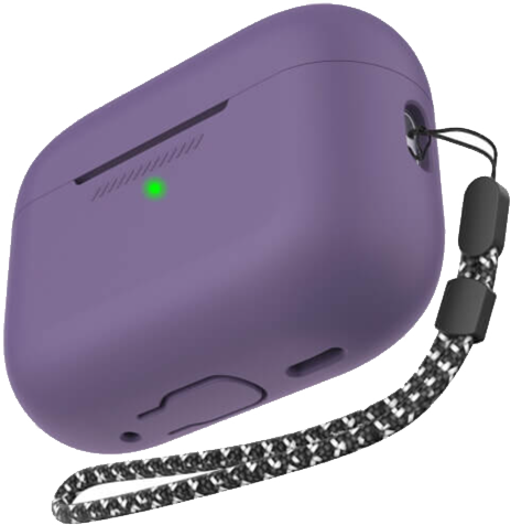 Акція на Чохол для навушників AhaStyle Silicone Case with strap Dark Purple (X003ECKN77) для Apple AirPods Pro 2 від Y.UA